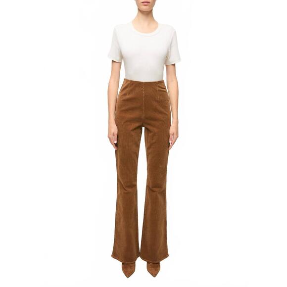 NEW VERONICA BEARD women's beverly off-duty skinny-flare pants in deep ochre